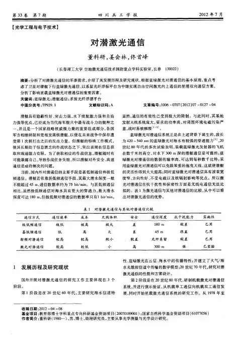 对潜激光通信