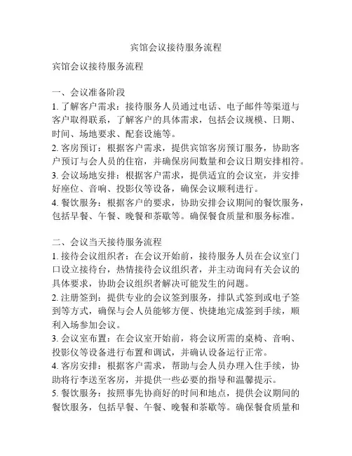 宾馆会议接待服务流程