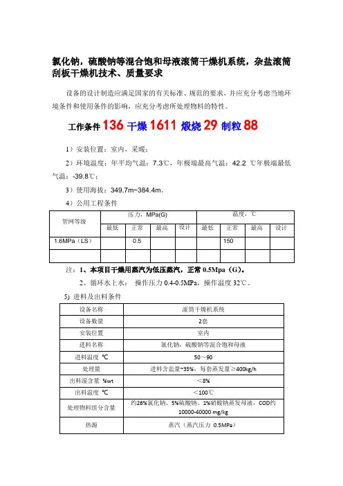 氯化钠,硫酸钠等混合饱和母液滚筒干燥机系统,杂盐滚筒刮板干燥机