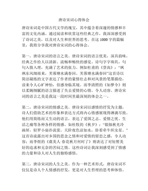 唐诗宋词心得体会