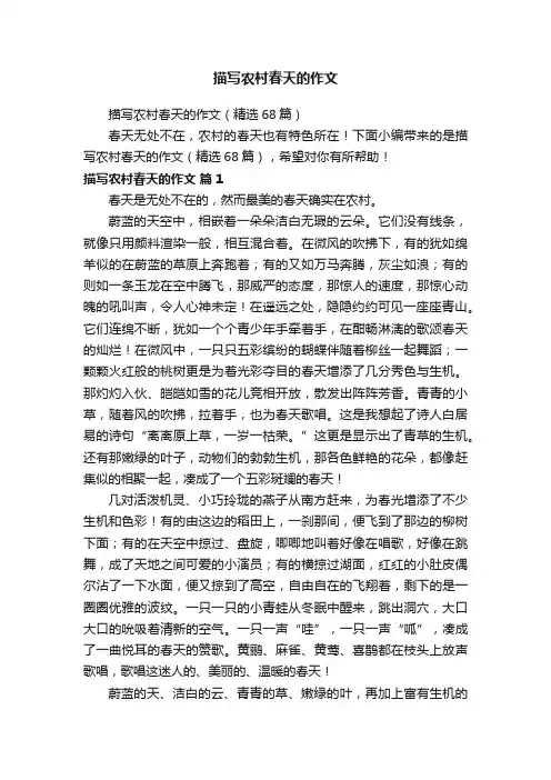 描写农村春天的作文