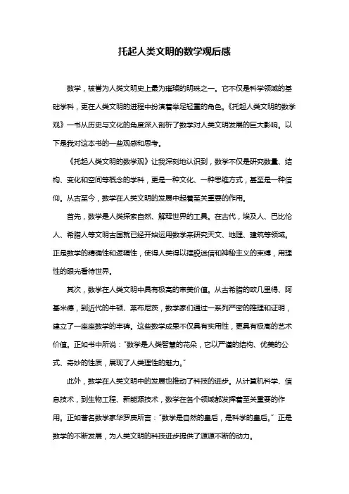 托起人类文明的数学观后感