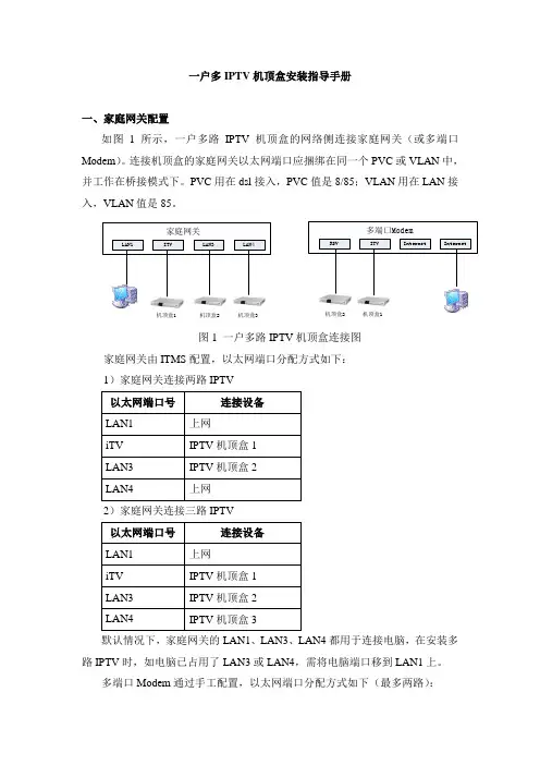 一户多IPTV机顶盒安装指导手册(0715)