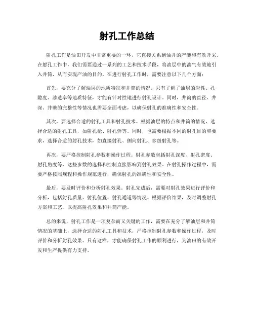 射孔工作总结