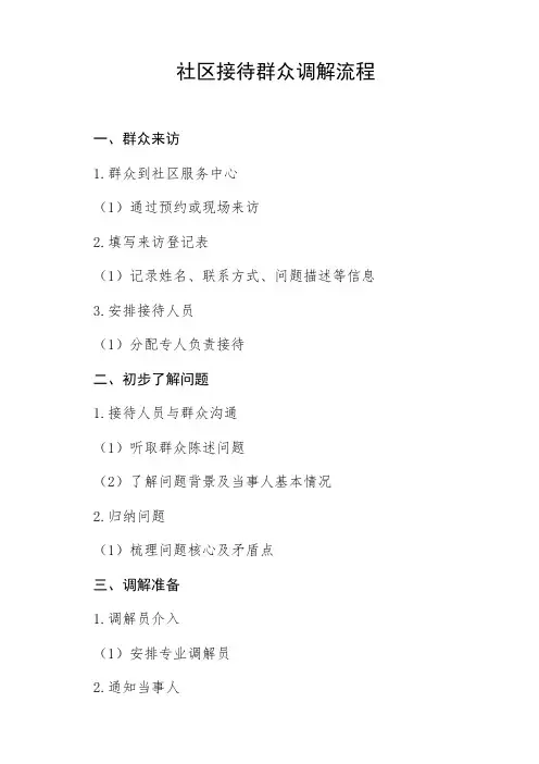 社区接待群众调解流程