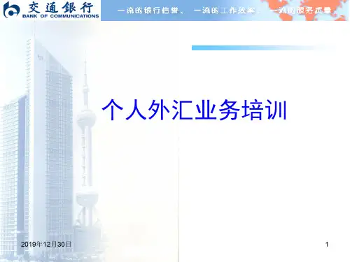 个人外汇业务培训(外管政策)