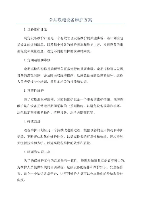 公共设施设备维护方案