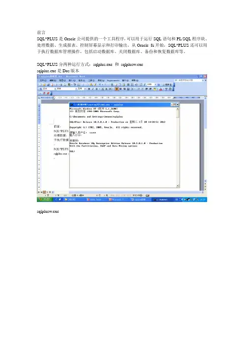 sqlplus的使用
