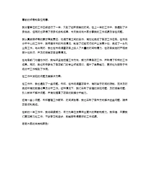 分管领导述职报告范文