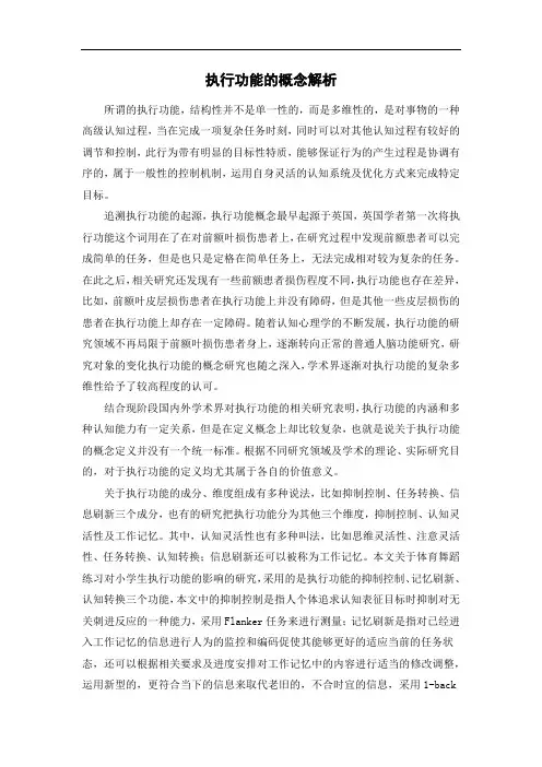 执行功能的概念解析
