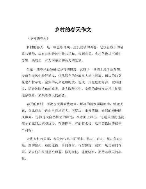 乡村的春天作文