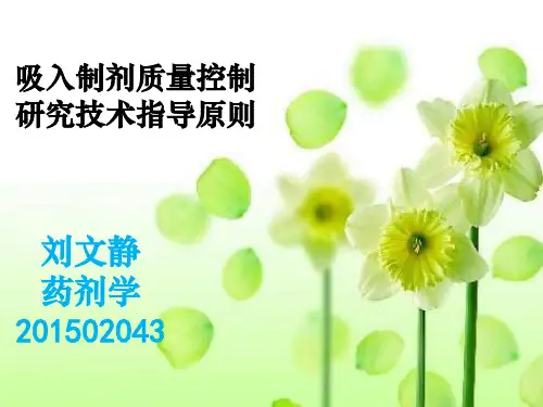 吸入制剂的技术指导原则ppt课件