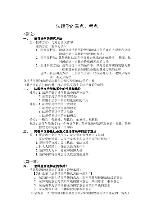 法理学的重点