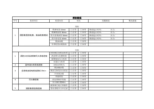 消防维保检查记录表