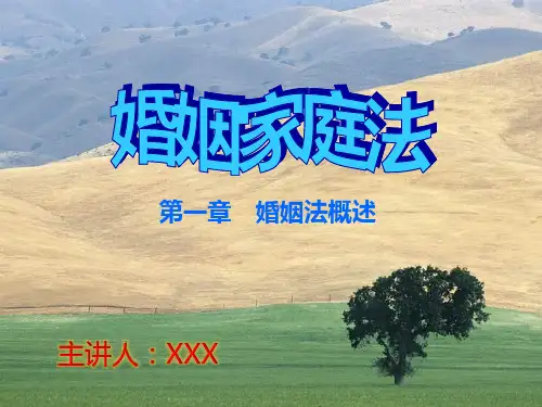 婚姻家庭法：第1章《婚姻法概述》PPT教案课件