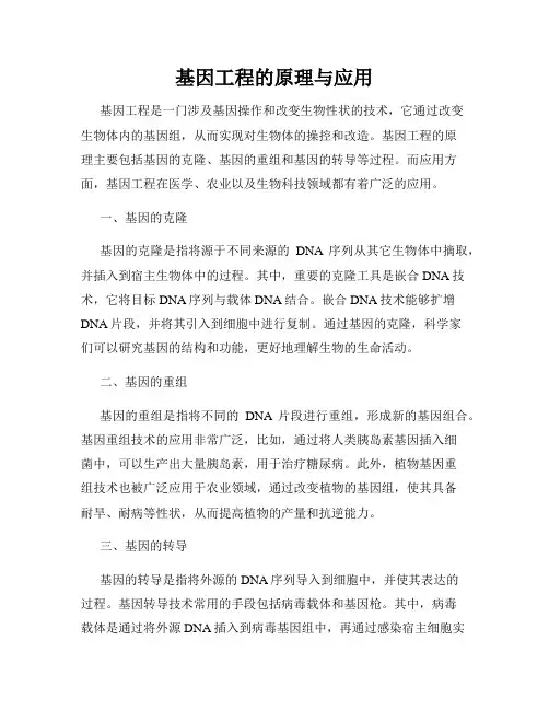 基因工程的原理与应用