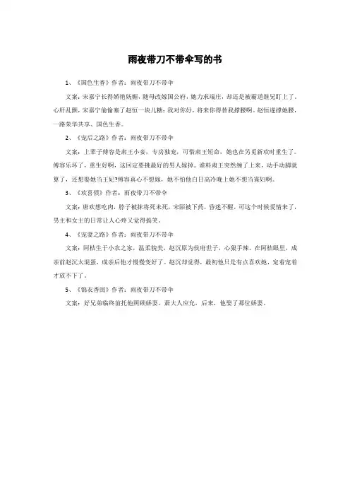 雨夜带刀不带伞写的书