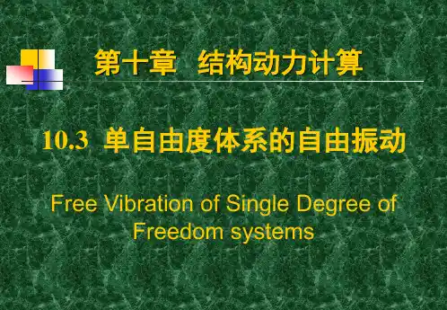 结构力学课件单自由度体系自由振动