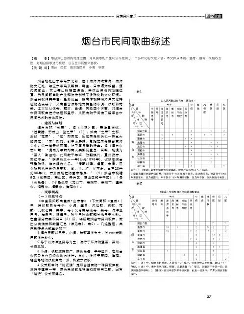 烟台市民间歌曲综述