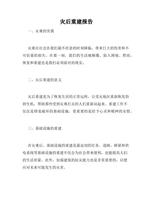灾后重建报告