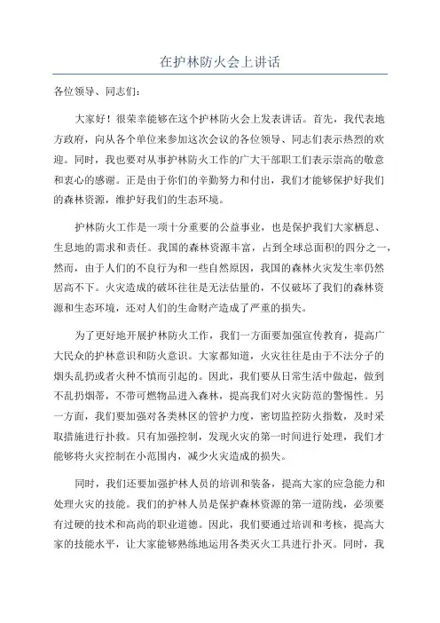 在护林防火会上讲话