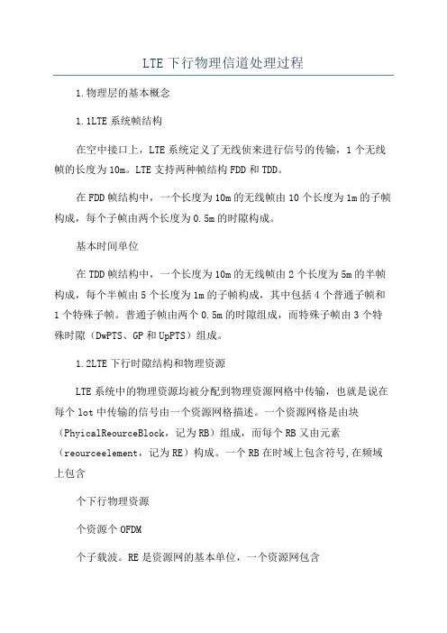 LTE下行物理信道处理过程