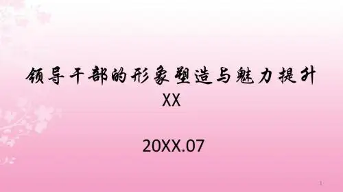 领导形象的塑造与魅力提升PPT模板