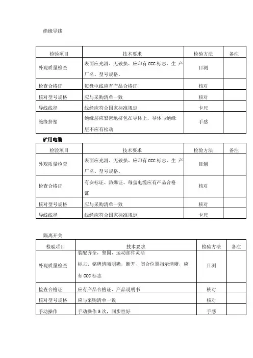 电气件入厂检验