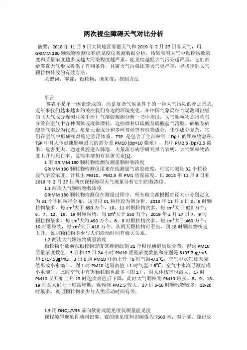 两次视尘障碍天气对比分析