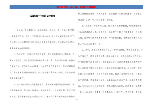 描写吊兰的好句好段
