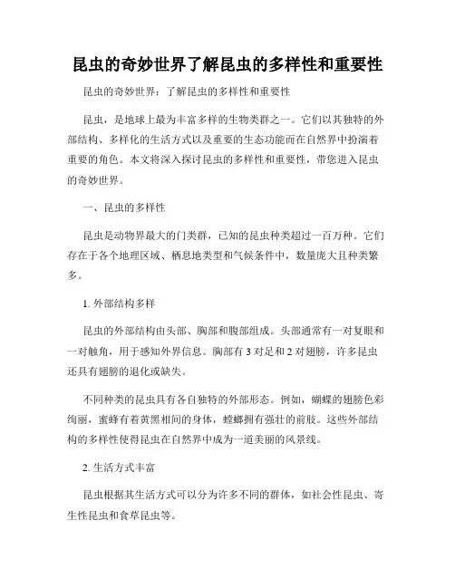 昆虫的奇妙世界了解昆虫的多样性和重要性