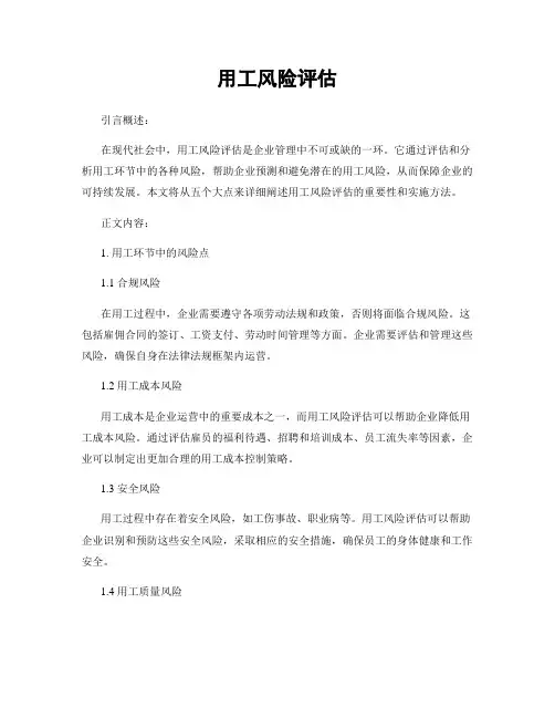 用工风险评估