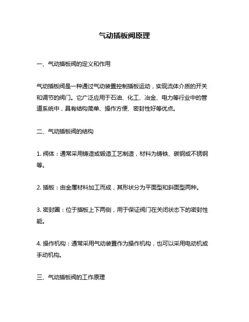 气动插板阀原理