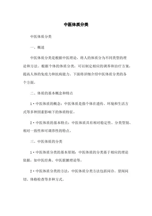 中医体质分类