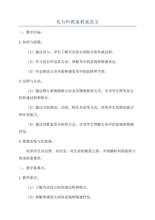 化石吟教案教案范文