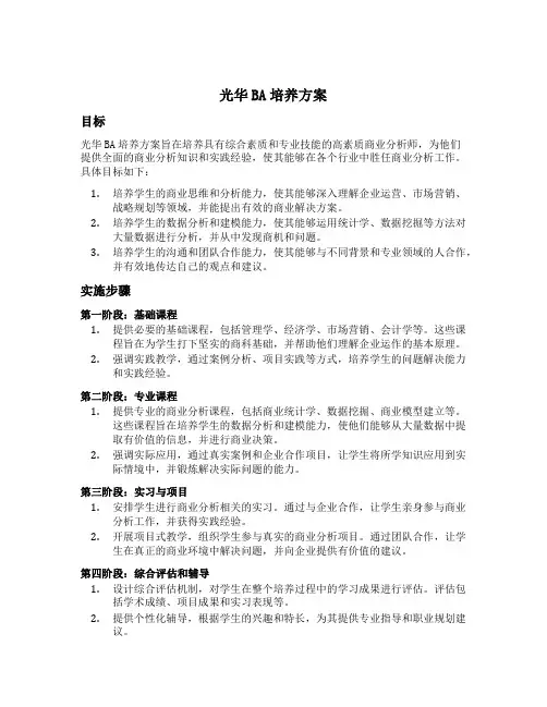 光华ba培养方案