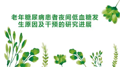 老年糖尿病患者夜间低血糖发生原因及干预的研究进展