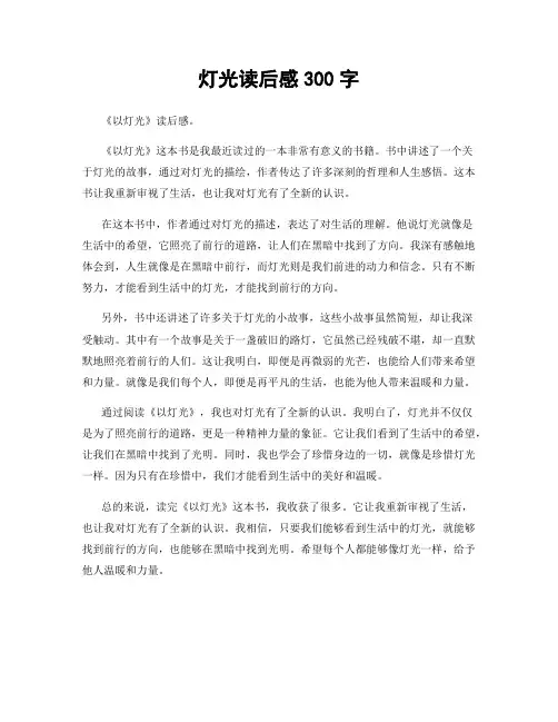 灯光读后感300字