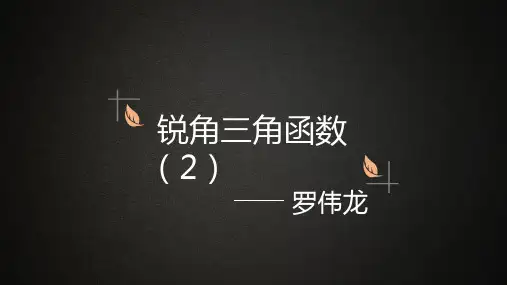 281锐角三角函数（2）课件-广东省肇庆市高要区金利镇朝阳实验学校人教版九年级数学下册(共12张PPT)