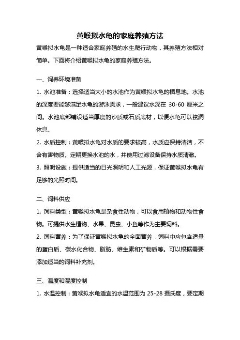 黄喉拟水龟的家庭养殖方法