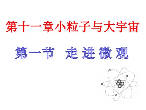 物理 沪科版 八年级下学期 第11章 小粒子与大宇宙 第一节走进微观 课件