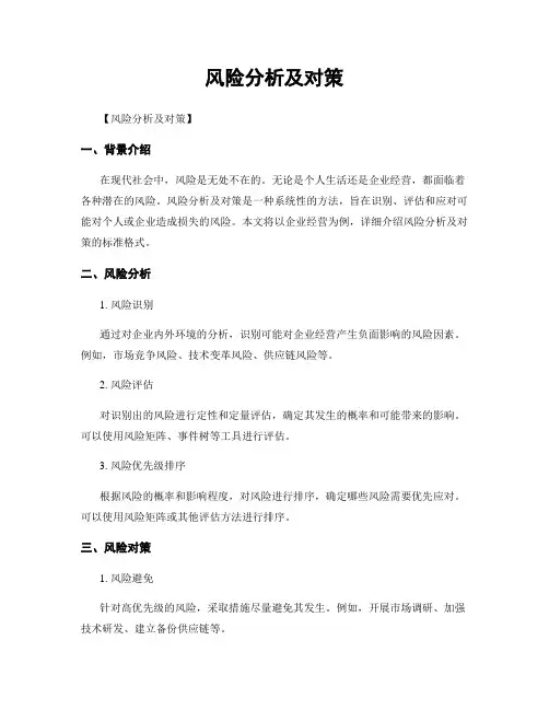 风险分析及对策
