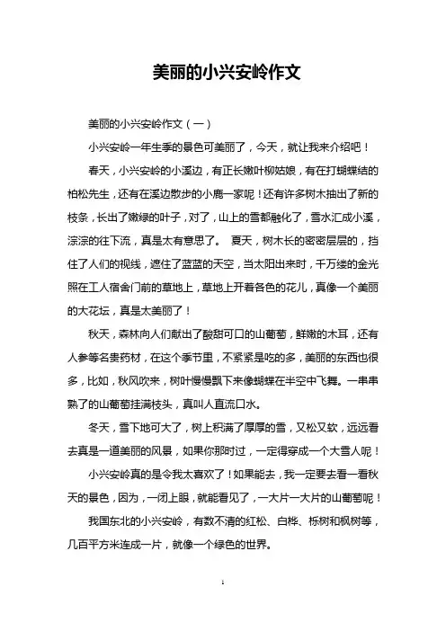 美丽的小兴安岭作文