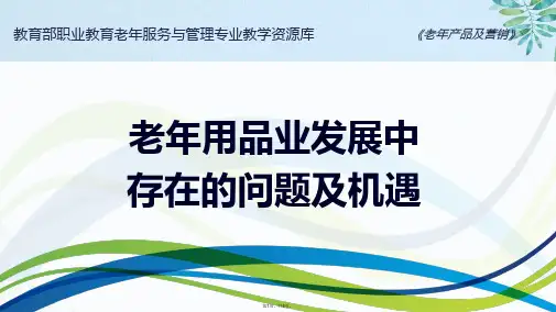 老年用品业发展中存在的问题及机遇(共4张PPT)