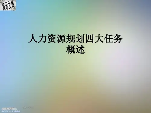 人力资源规划四大任务概述