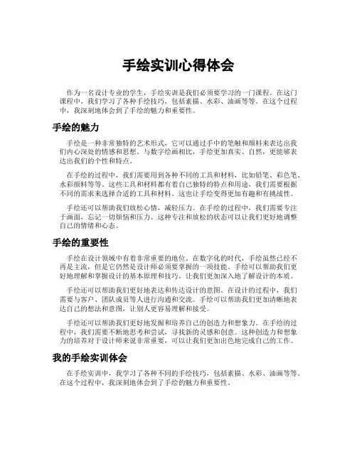 手绘实训心得体会