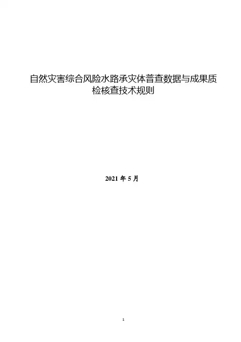 自然灾害综合风险水路承灾体普查数据与成果质检核查技术规则
