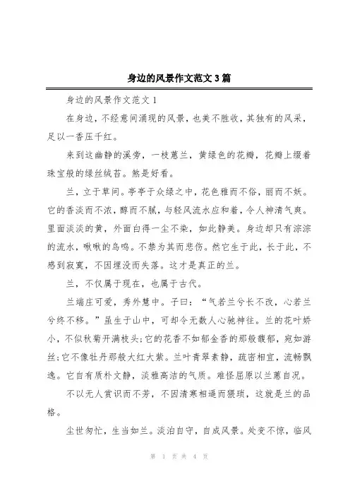 身边的风景作文范文3篇