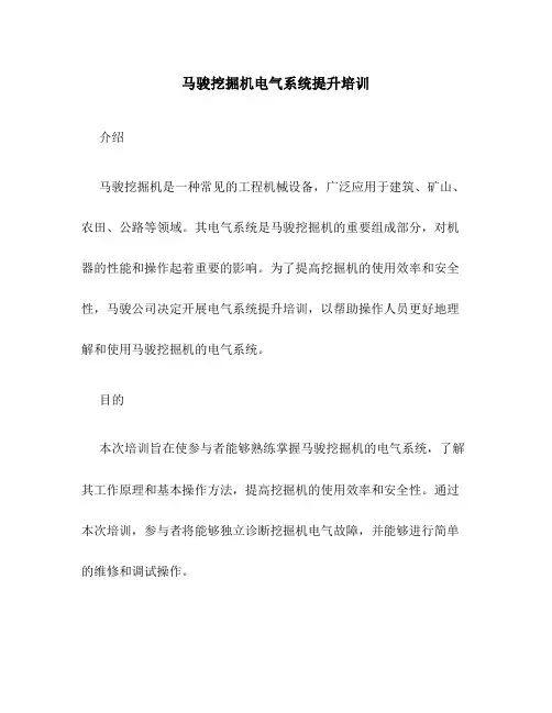 马骏挖掘机电气系统提升培训