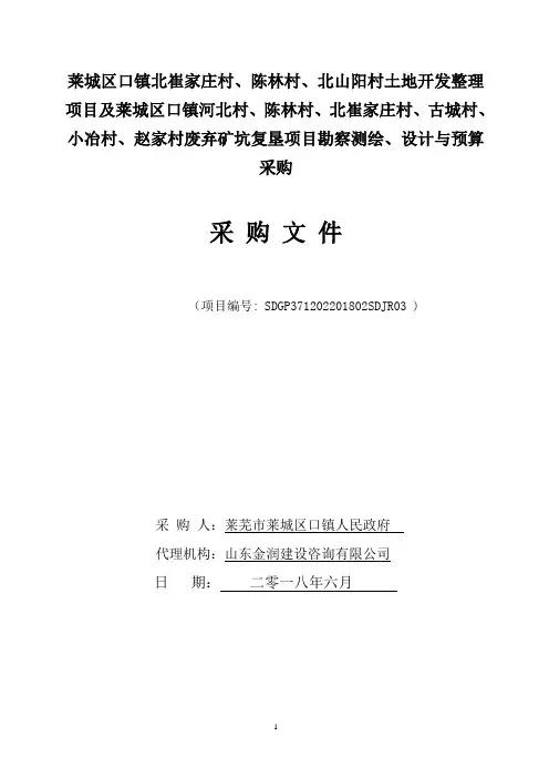 莱城区口镇北崔家庄村、陈林村、北山阳村土地开发整理项